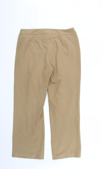 Country Casuals petite Womens Brown Trousers Size 12 L25 in
