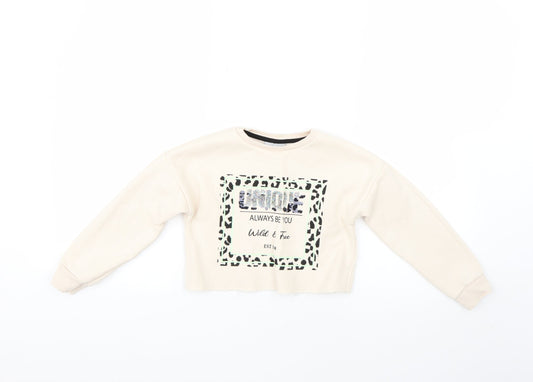 Matalan Girls Beige   Pullover Jumper Size 6 Years