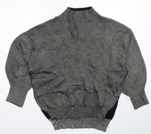 H&M Womens Silver  Knit Pullover Jumper Size S  - Oversized