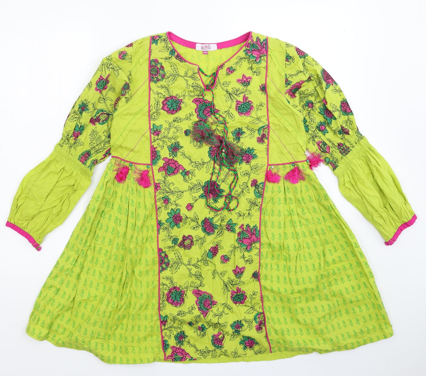 Stylo Womens Green Floral  Basic T-Shirt Size 8