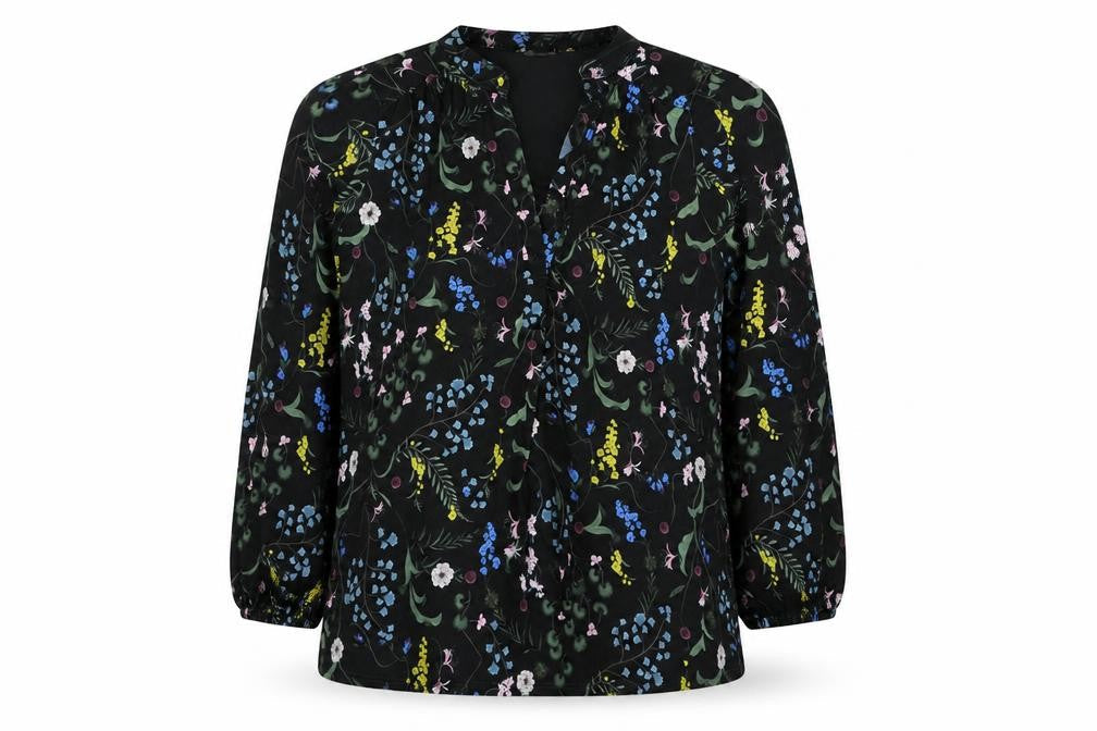 H&M Womens Black Floral  Basic Blouse Size S