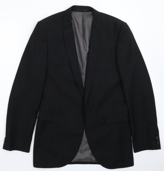Butler & Webb Mens Black   Jacket Suit Jacket Size 38