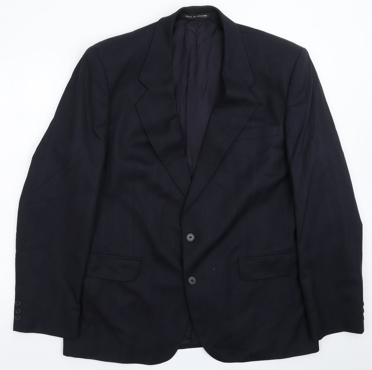 Greenwoods Mens Blue Striped  Jacket Suit Jacket Size 44