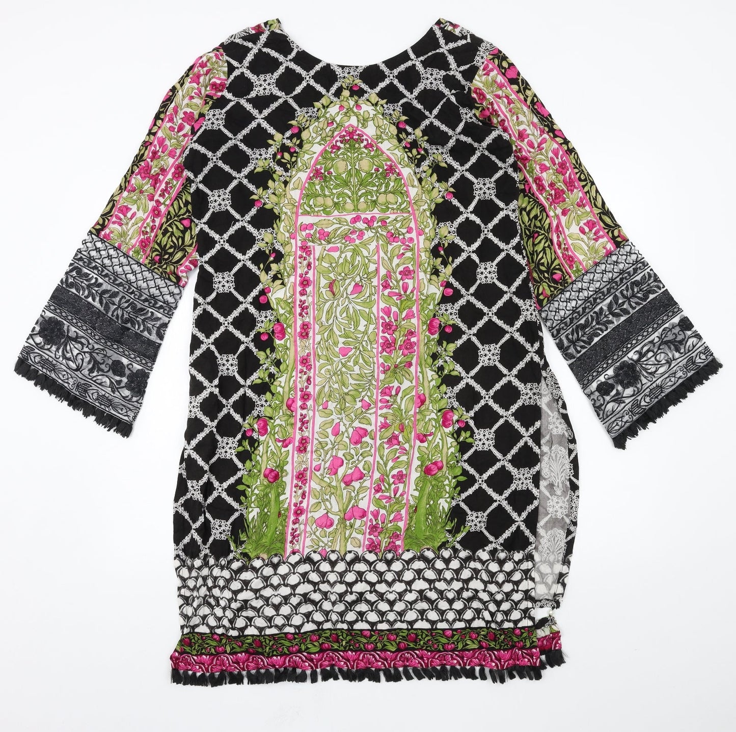 Ally's Womens Multicoloured Geometric  Basic Blouse Size M