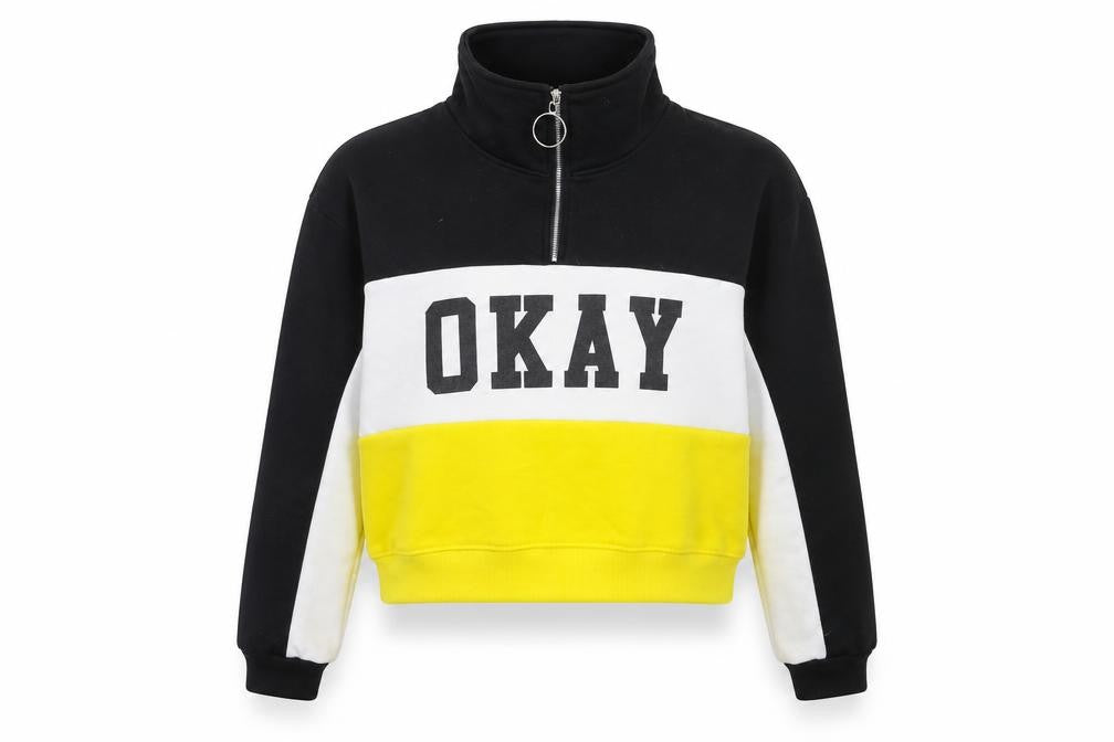Preworn Girls Multicoloured Geometric Jersey Pullover Sweatshirt Size XL