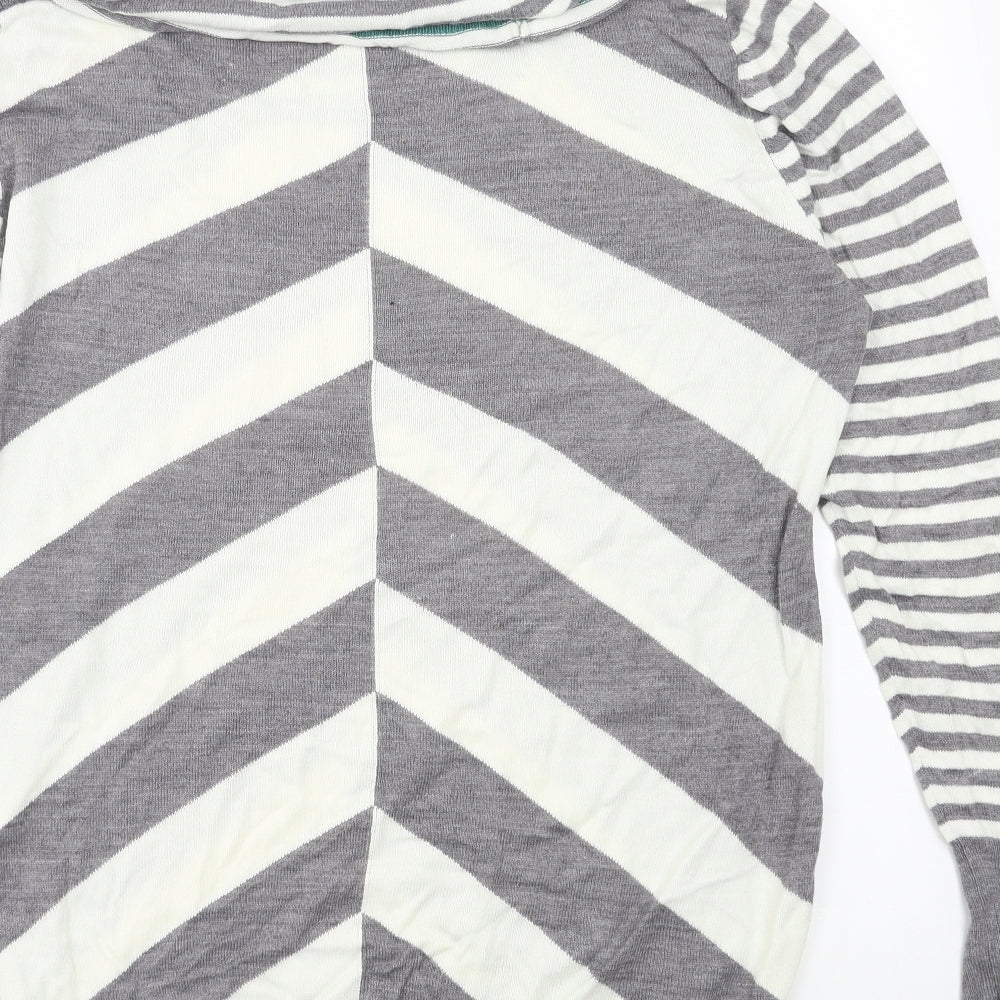 Marks and Spencer Womens Ivory Striped Knit Pullover Jumper Size 16
