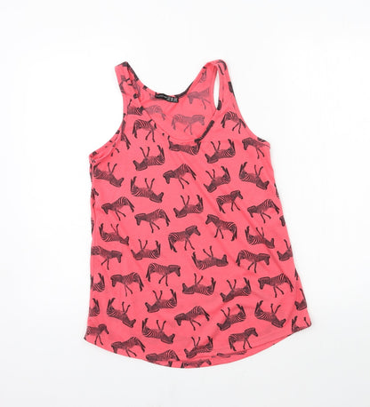 Preloved Atmosphere Womens Red Geometric Jersey Basic Tank Size 6  - Zebra - Front