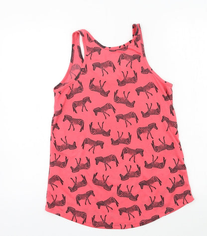 Preloved Atmosphere Womens Red Geometric Jersey Basic Tank Size 6  - Zebra - Back