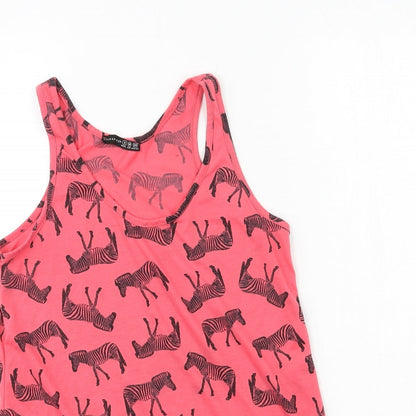 Preloved Atmosphere Womens Red Geometric Jersey Basic Tank Size 6  - Zebra - Detail
