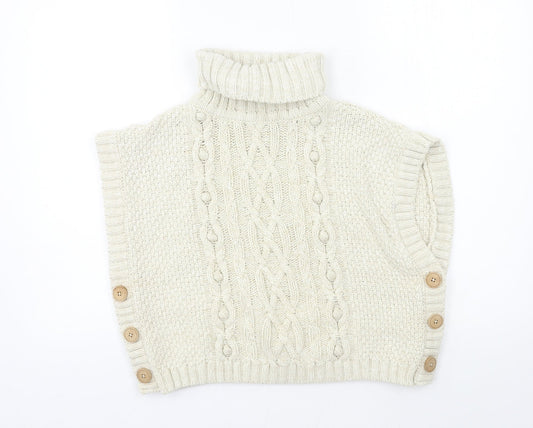Nula Bug Girls Ivory  Knit Pullover Jumper Size 8 Years
