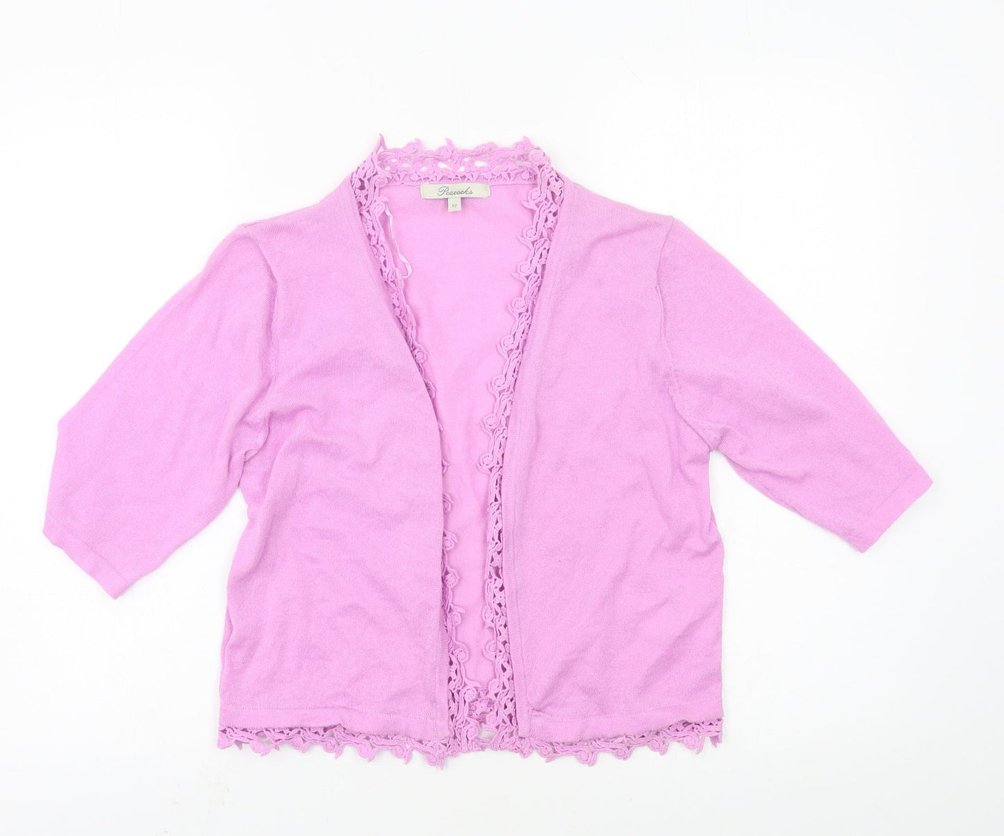 Peacocks Womens Purple  Knit Cardigan Jumper Size 12