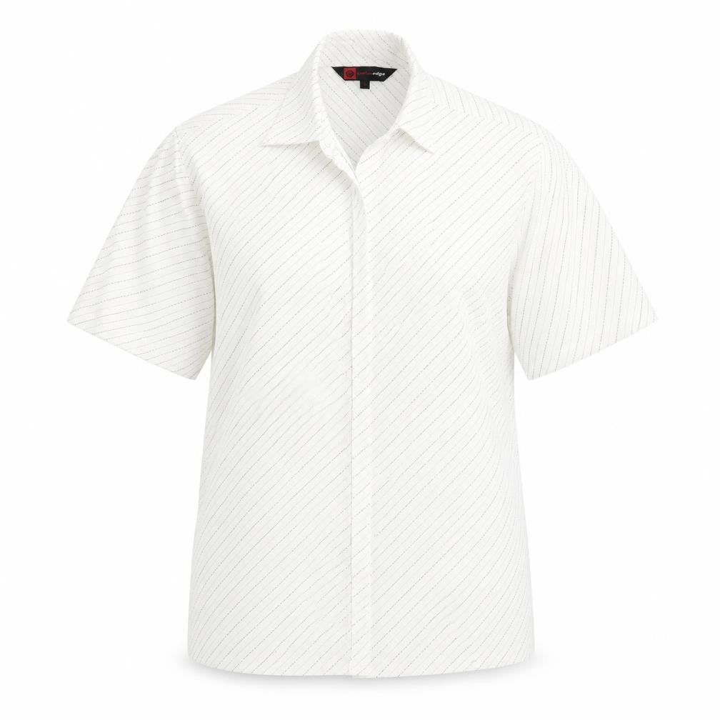 Cutting Edge Womens Ivory Striped  Basic Button-Up Size M