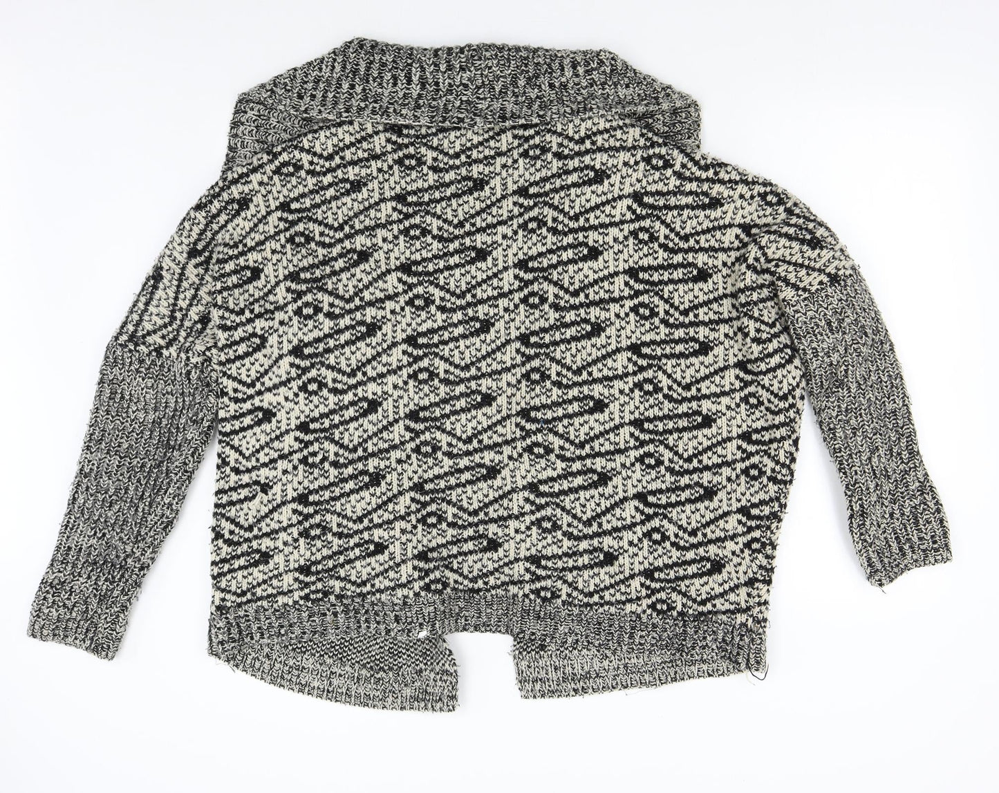 H&M Womens Multicoloured Geometric Knit Cardigan Jumper Size M