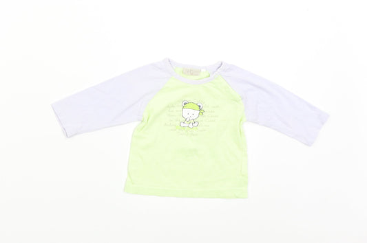 Picco Mini Baby Green   Basic T-Shirt Size 3-6 Months  - Captain Teddy