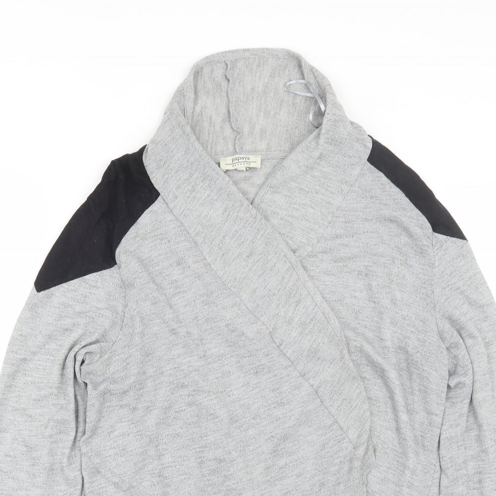 Papaya Womens Grey   Cardigan Jumper Size 14