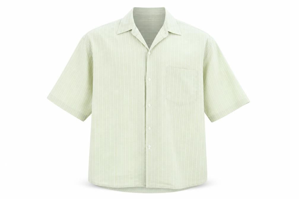 New Roads Mens Green Striped   Button-Up Size L