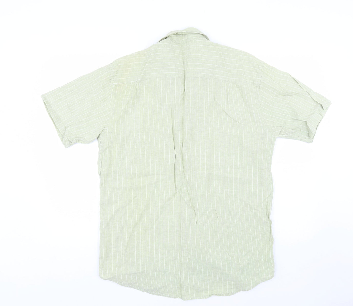 New Roads Mens Green Striped   Button-Up Size L