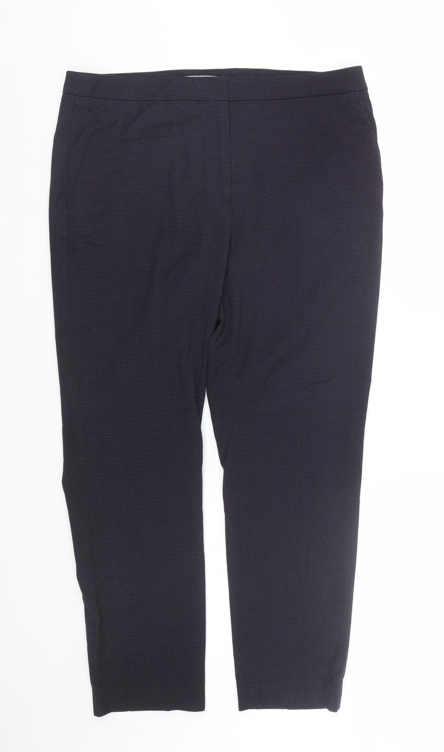H&M Womens Blue Polka Dot  Dress Pants Trousers Size 16 L25 in