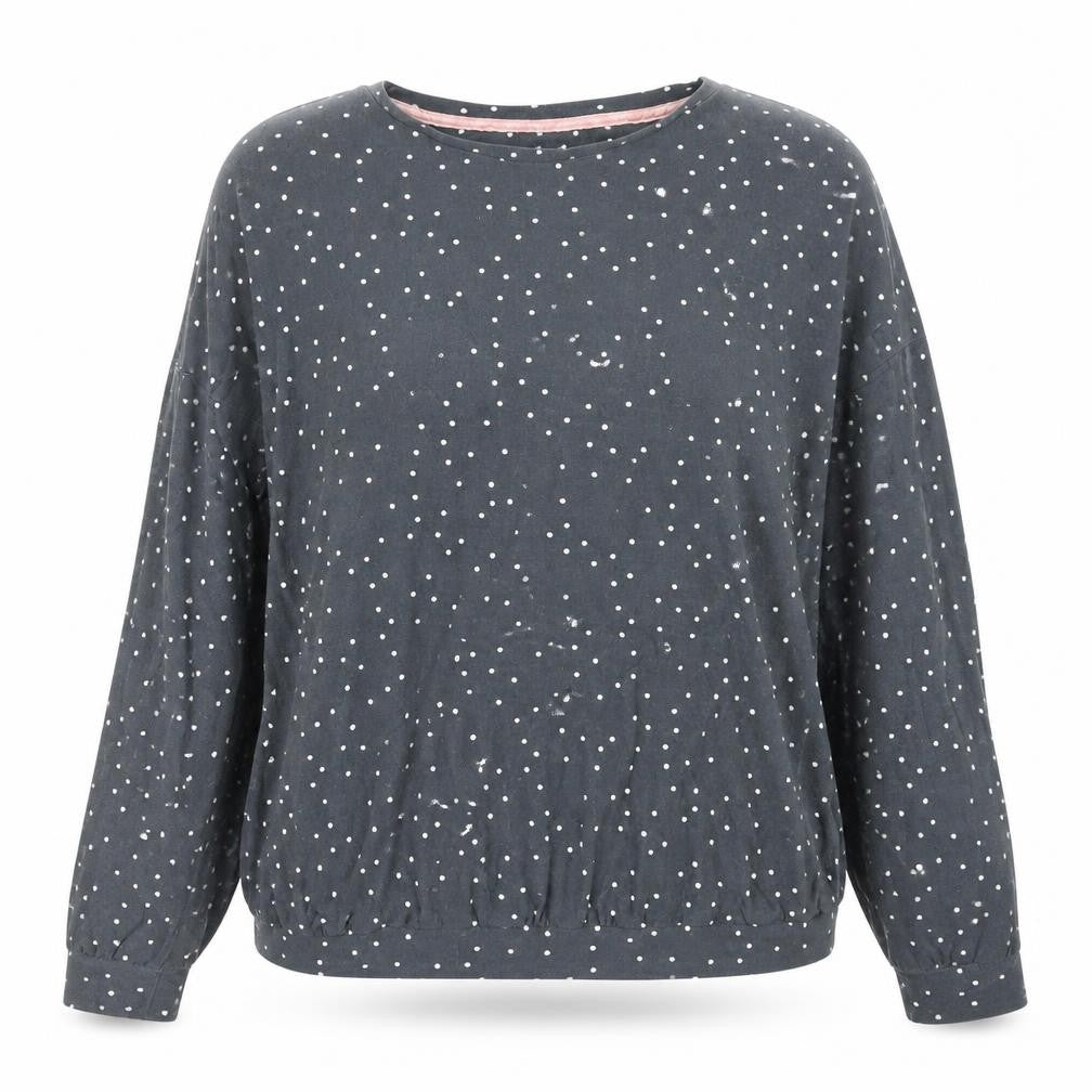 Love To Lounge Womens Grey Polka Dot  Top Pyjama Top Size S