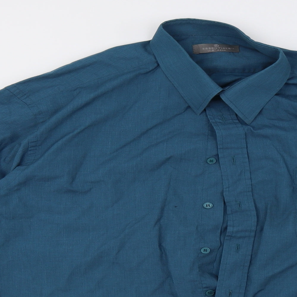 Essentials Mens Blue    Button-Up Size 17.5