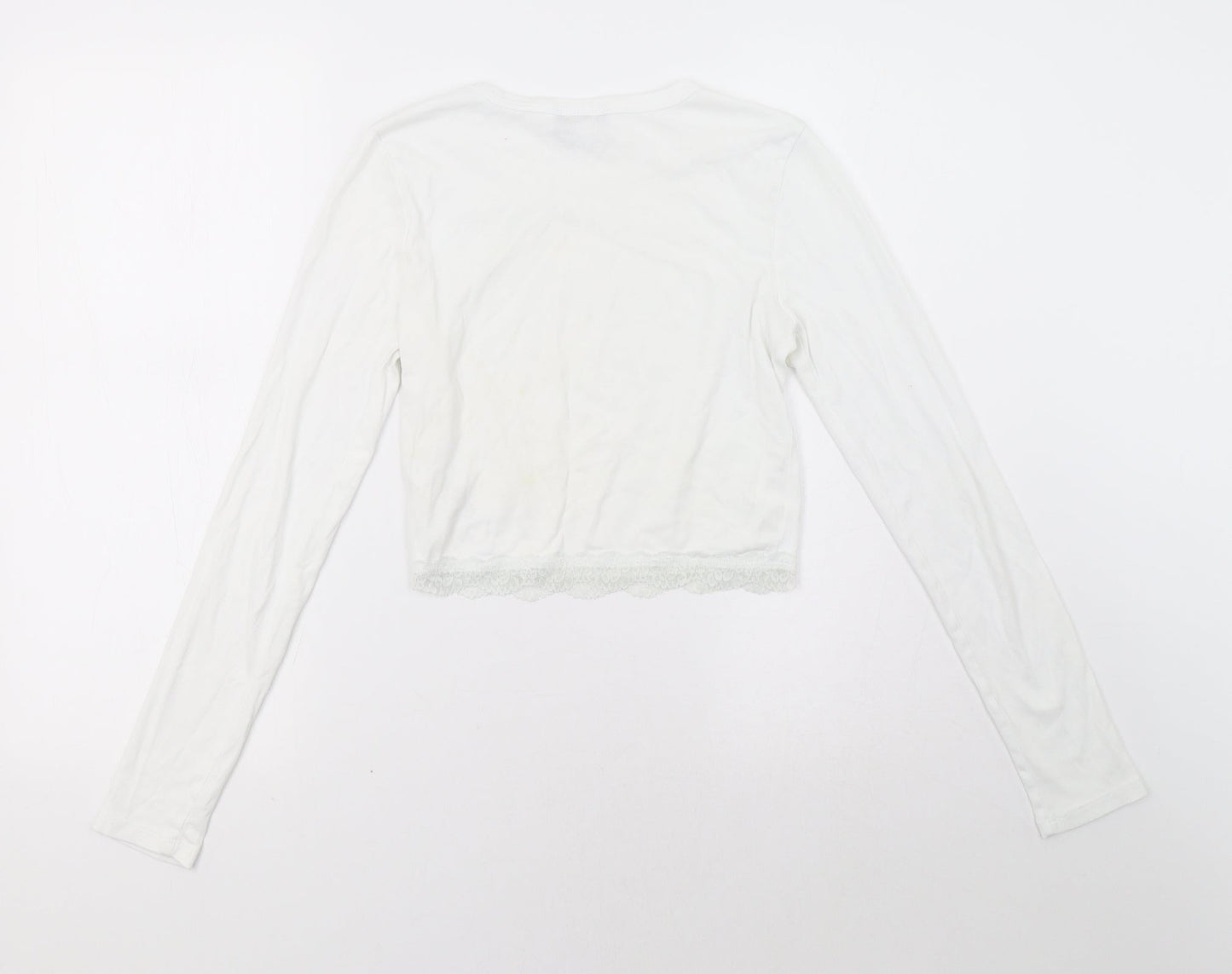 Topshop Womens White   Pullover Sweatshirt Size 10