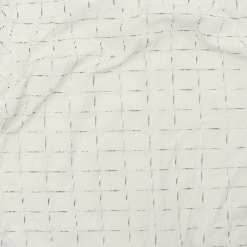 defines Mens White Check   Polo Size M