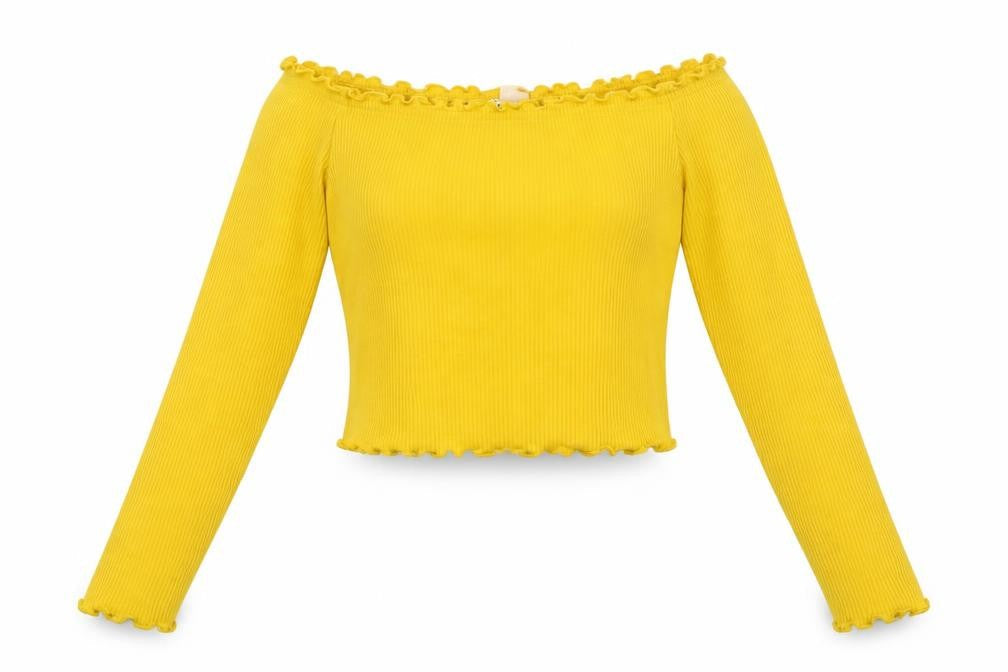 H&M Womens Yellow   Cropped Tank Size S