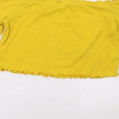 H&M Womens Yellow   Cropped Tank Size S