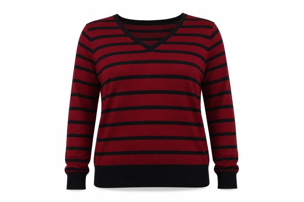 Debenhams Womens Red Striped  Pullover Sweatshirt Size 18