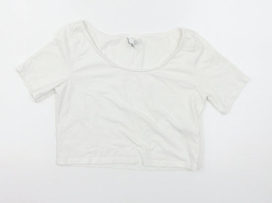 H&M Womens White   Basic T-Shirt Size M