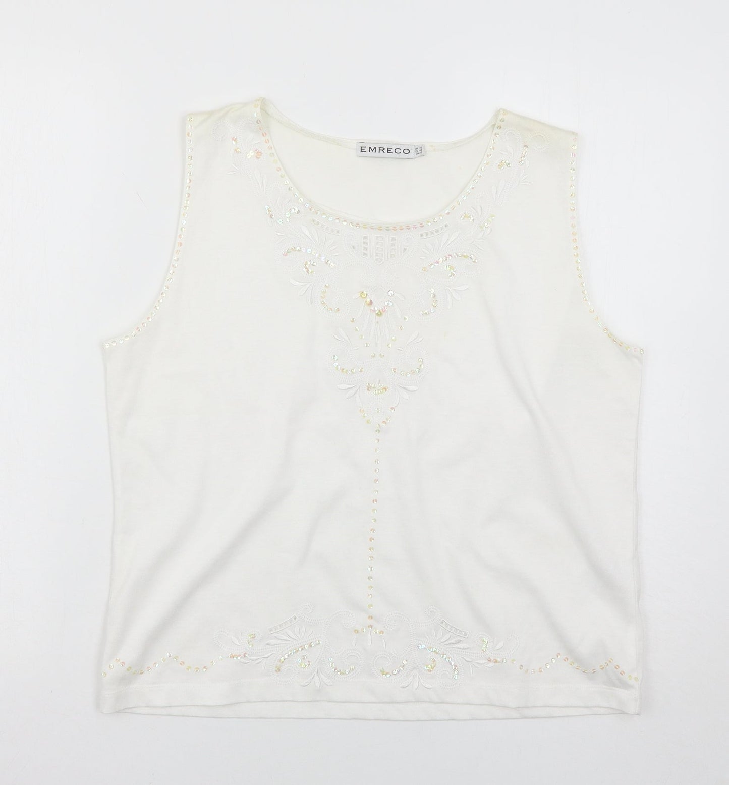 Emreco Womens White   Basic Tank Size 16