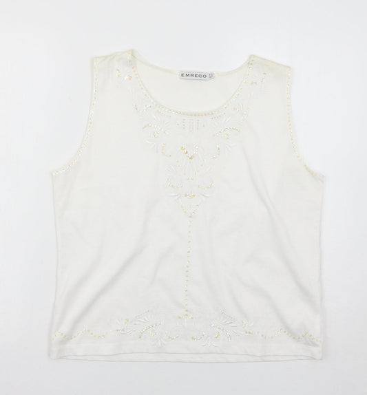 Emreco Womens White   Basic Tank Size 16