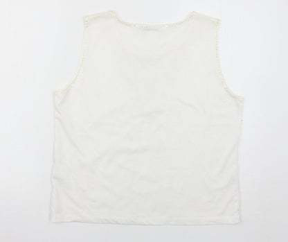 Preloved Emreco Womens White   Basic Tank Size 16 - Back