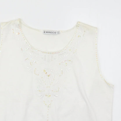 Preloved Emreco Womens White   Basic Tank Size 16 - Detail