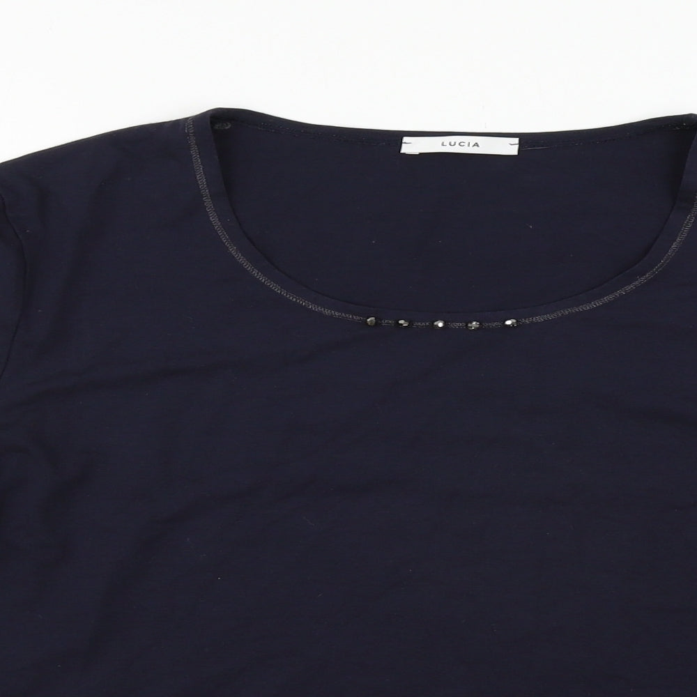 LUCIA Womens Blue   Basic T-Shirt Size 14