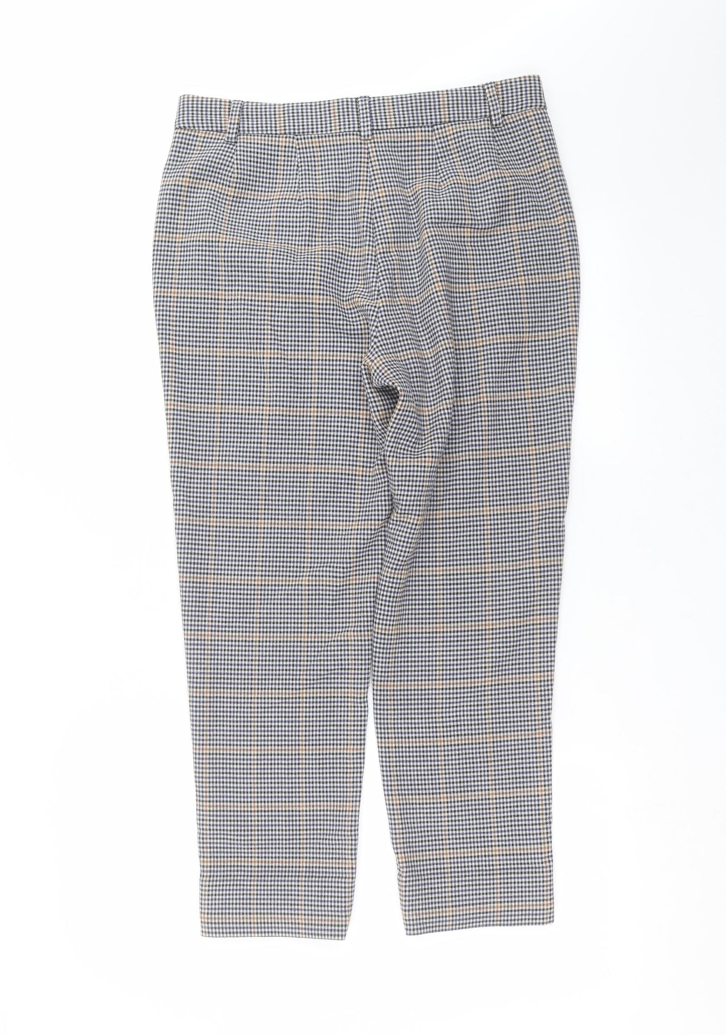 Marks and Spencer Womens Blue Check  Trousers  Size 10 L25 in