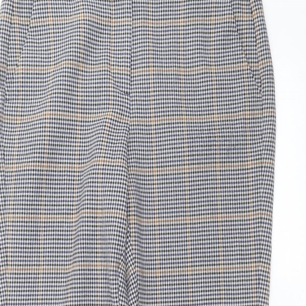 Marks and Spencer Womens Blue Check  Trousers  Size 10 L25 in