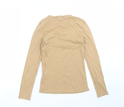 Brave Soul Womens Beige   Basic T-Shirt Size XS