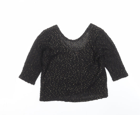 River Island Womens Black  Knit Pullover Jumper Size 12