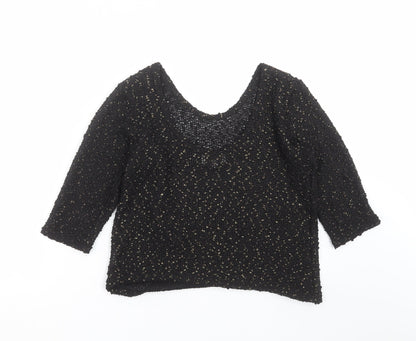 River Island Womens Black  Knit Pullover Jumper Size 12