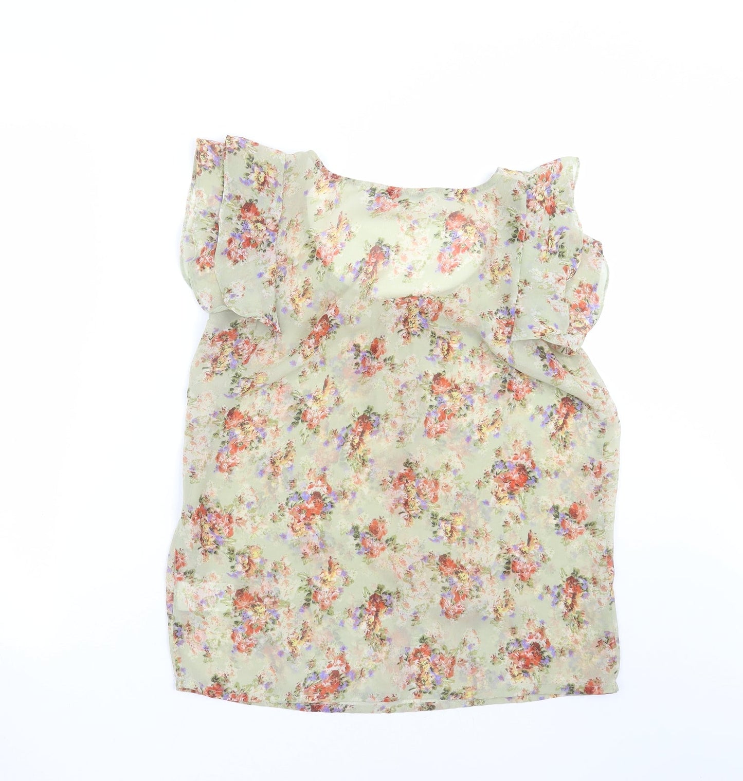 Peacocks Womens Green Floral  Basic Blouse Size 10
