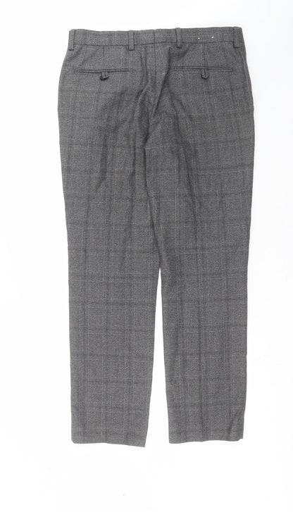 Preloved NEXT Mens Grey Check  Trousers  Size 32 in L29 in - Back