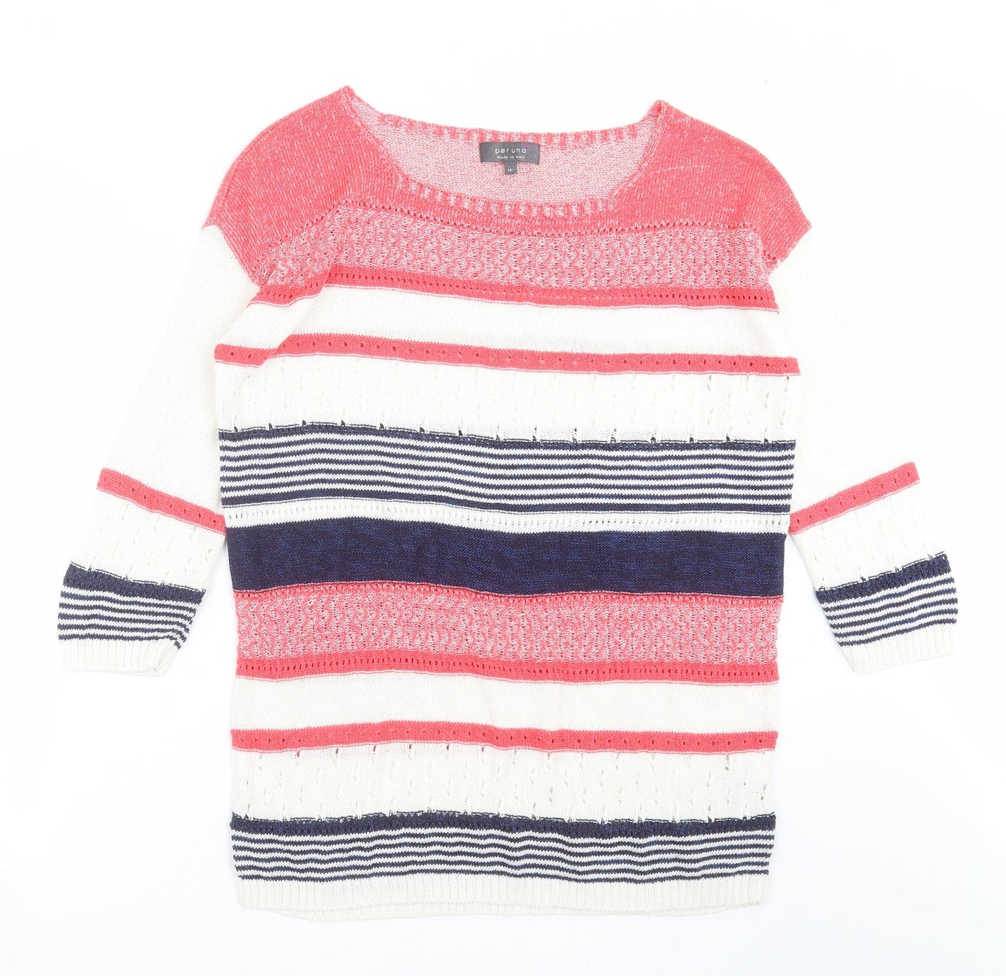 Marks and Spencer Womens Multicoloured Striped Knit Pullover Jumper Size 14
