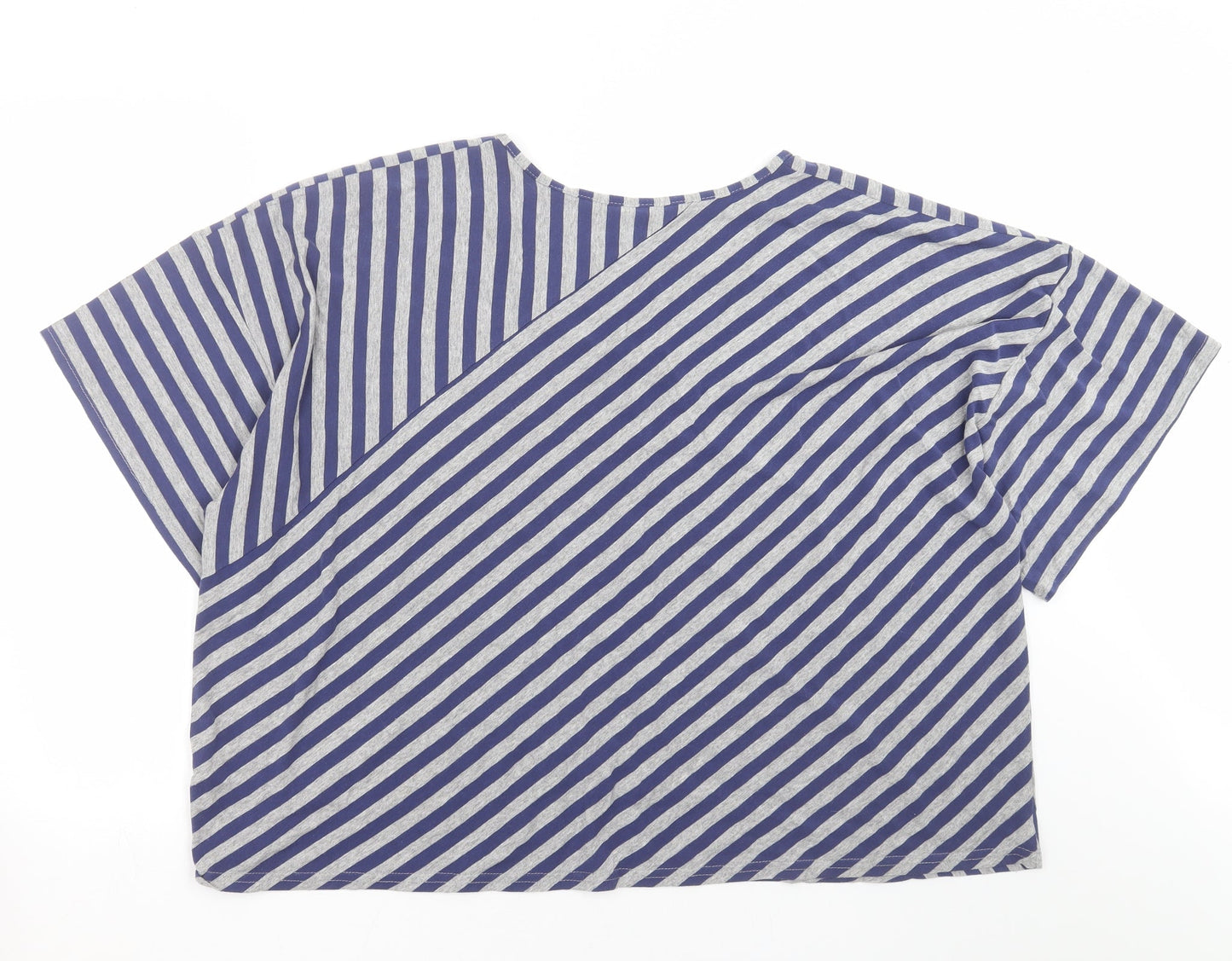 Kaleidoscope Womens Blue Striped  Basic T-Shirt Size M