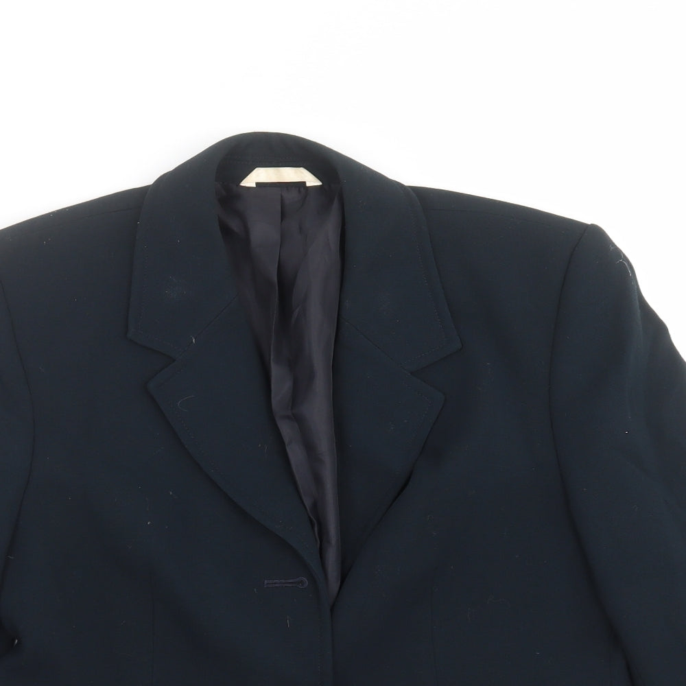Preworn Womens Blue   Jacket Suit Jacket Size 14
