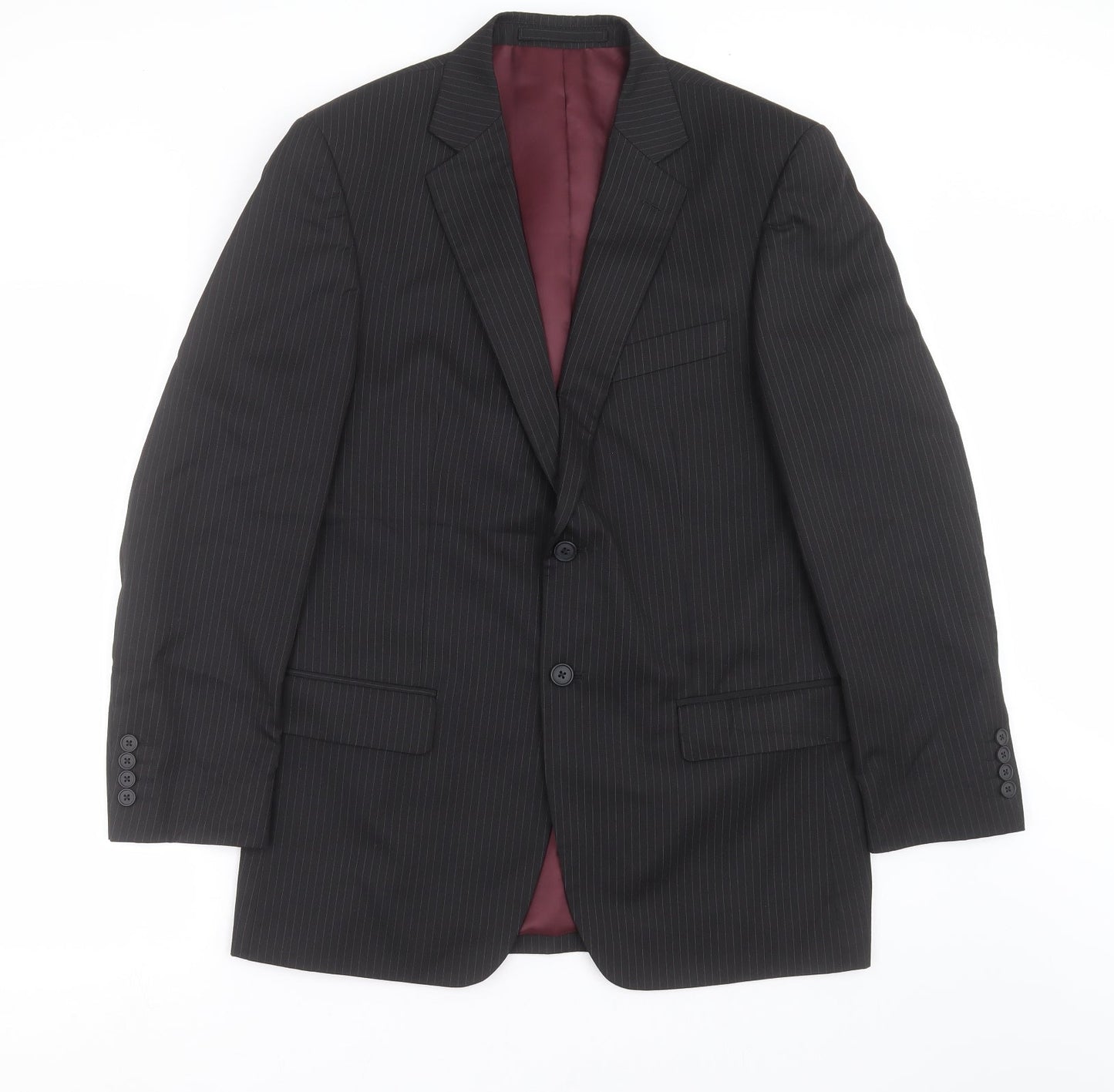 Marks and Spencer Mens Black Striped  Jacket Suit Jacket Size 40
