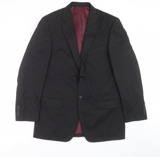 Marks and Spencer Mens Black Striped  Jacket Suit Jacket Size 40