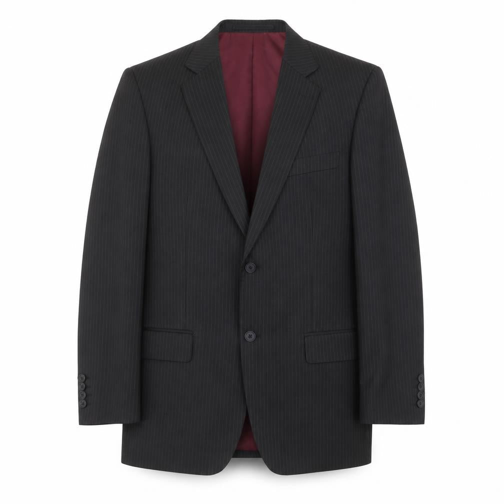 Marks & Spencer Mens Black Striped  Jacket Suit Jacket Size 40