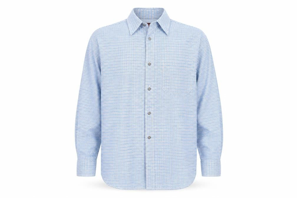 Moto Jeanswear Mens Blue Check   Button-Up Size M
