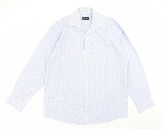 Burton Mens Blue Check   Button-Up Size 15.5